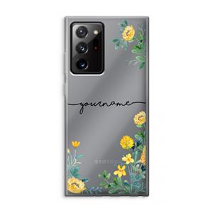 CaseCompany Gele bloemen: Samsung Galaxy Note 20 Ultra / Note 20 Ultra 5G Transparant Hoesje