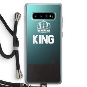 CaseCompany King zwart: Samsung Galaxy S10 Plus Transparant Hoesje met koord