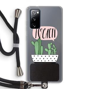 CaseCompany I love cacti: Samsung Galaxy S20 FE / S20 FE 5G Transparant Hoesje met koord