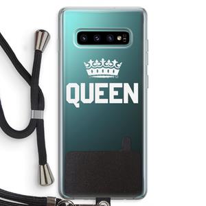 CaseCompany Queen zwart: Samsung Galaxy S10 Plus Transparant Hoesje met koord