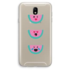 CaseCompany Smiley watermeloen: Samsung Galaxy J7 (2017) Transparant Hoesje