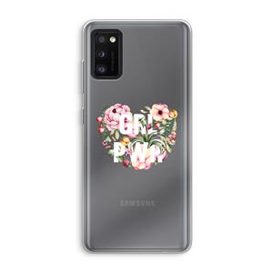 CaseCompany GRL PWR Flower: Samsung Galaxy A41 Transparant Hoesje
