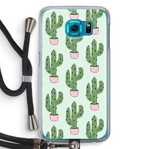 CaseCompany Cactus Lover: Samsung Galaxy S6 Transparant Hoesje met koord