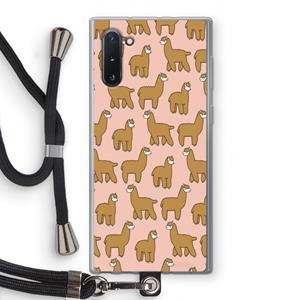 CaseCompany Alpacas: Samsung Galaxy Note 10 Transparant Hoesje met koord