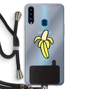 CaseCompany Banana: Samsung Galaxy A20s Transparant Hoesje met koord
