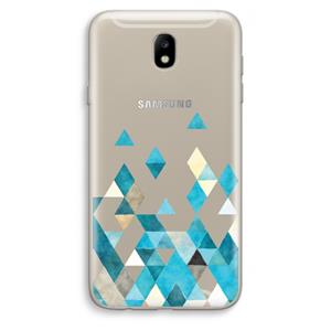 CaseCompany Gekleurde driehoekjes blauw: Samsung Galaxy J7 (2017) Transparant Hoesje