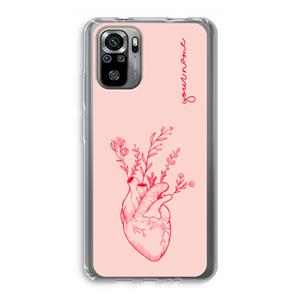 CaseCompany Blooming Heart: Xiaomi Redmi Note 10S Transparant Hoesje