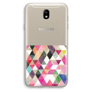 CaseCompany Gekleurde driehoekjes: Samsung Galaxy J7 (2017) Transparant Hoesje