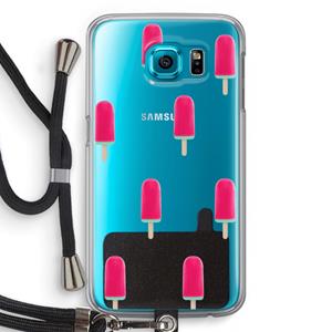 CaseCompany Waterijsje: Samsung Galaxy S6 Transparant Hoesje met koord