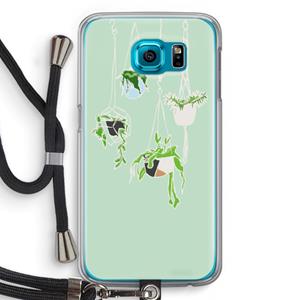 CaseCompany Hang In There: Samsung Galaxy S6 Transparant Hoesje met koord