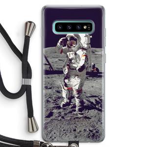 CaseCompany Spaceman: Samsung Galaxy S10 Plus Transparant Hoesje met koord