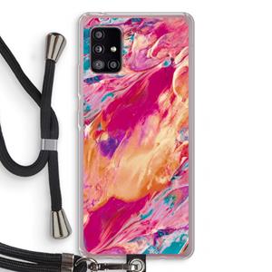 CaseCompany Pastel Echoes: Samsung Galaxy A51 5G Transparant Hoesje met koord