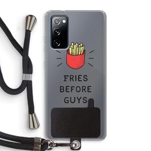 CaseCompany Fries before guys: Samsung Galaxy S20 FE / S20 FE 5G Transparant Hoesje met koord