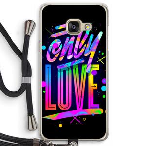 CaseCompany Only Love: Samsung Galaxy A3 (2016) Transparant Hoesje met koord