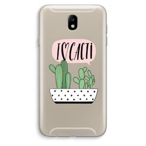 CaseCompany I love cacti: Samsung Galaxy J7 (2017) Transparant Hoesje
