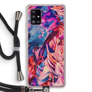 CaseCompany Pink Orchard: Samsung Galaxy A51 5G Transparant Hoesje met koord