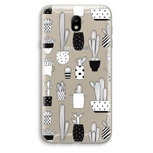 CaseCompany Cactusmotief: Samsung Galaxy J7 (2017) Transparant Hoesje