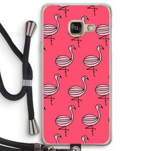 CaseCompany Flamingo: Samsung Galaxy A3 (2016) Transparant Hoesje met koord