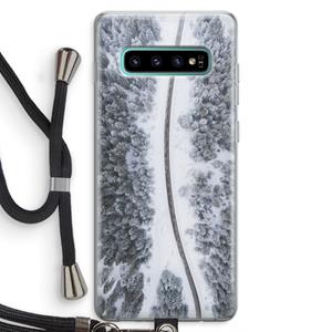 CaseCompany Snøfall: Samsung Galaxy S10 Plus Transparant Hoesje met koord