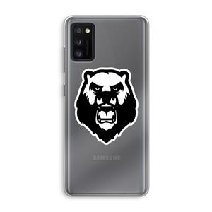 CaseCompany Angry Bear (white): Samsung Galaxy A41 Transparant Hoesje