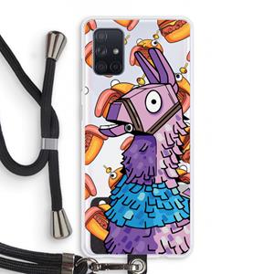 CaseCompany Loot Burger: Samsung Galaxy A71 Transparant Hoesje met koord