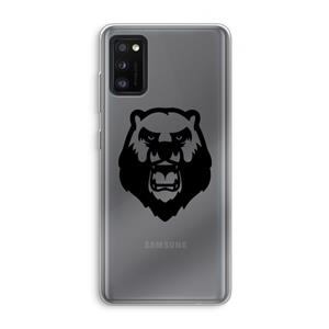 CaseCompany Angry Bear (black): Samsung Galaxy A41 Transparant Hoesje