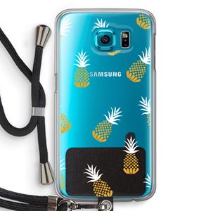 CaseCompany Ananasjes: Samsung Galaxy S6 Transparant Hoesje met koord