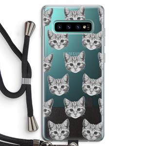 CaseCompany Kitten: Samsung Galaxy S10 Plus Transparant Hoesje met koord