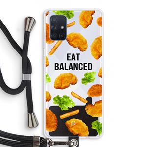 CaseCompany Eat Balanced: Samsung Galaxy A71 Transparant Hoesje met koord