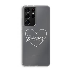 CaseCompany Forever heart pastel: Samsung Galaxy S21 Ultra Transparant Hoesje