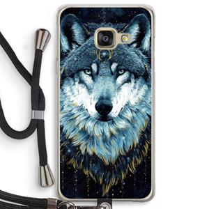 CaseCompany Darkness Wolf: Samsung Galaxy A3 (2016) Transparant Hoesje met koord