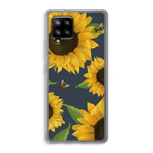 CaseCompany Sunflower and bees: Samsung Galaxy A42 5G Transparant Hoesje