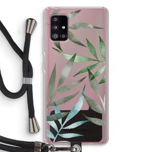 CaseCompany Tropical watercolor leaves: Samsung Galaxy A51 5G Transparant Hoesje met koord