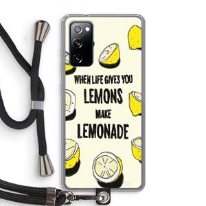 CaseCompany Lemonade: Samsung Galaxy S20 FE / S20 FE 5G Transparant Hoesje met koord