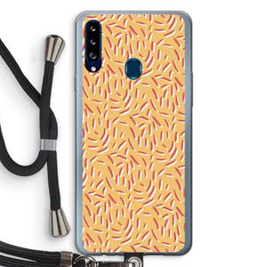 CaseCompany Camouflage: Samsung Galaxy A20s Transparant Hoesje met koord