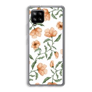 CaseCompany Peachy flowers: Samsung Galaxy A42 5G Transparant Hoesje