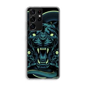 CaseCompany Cougar and Vipers: Samsung Galaxy S21 Ultra Transparant Hoesje