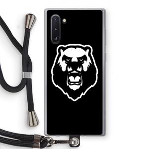 CaseCompany Angry Bear (black): Samsung Galaxy Note 10 Transparant Hoesje met koord