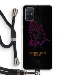 CaseCompany Praying For My Haters: Samsung Galaxy A71 Transparant Hoesje met koord