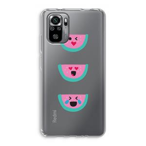 CaseCompany Smiley watermeloen: Xiaomi Redmi Note 10S Transparant Hoesje