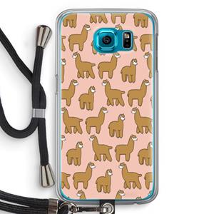 CaseCompany Alpacas: Samsung Galaxy S6 Transparant Hoesje met koord