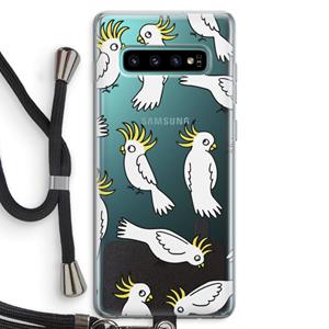 CaseCompany Papegaai: Samsung Galaxy S10 Plus Transparant Hoesje met koord