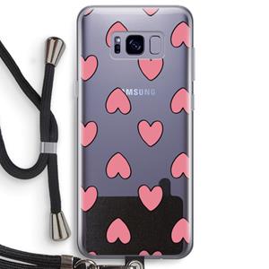 CaseCompany Ondersteboven verliefd: Samsung Galaxy S8 Plus Transparant Hoesje met koord