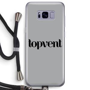 CaseCompany Topvent Grijs Zwart: Samsung Galaxy S8 Plus Transparant Hoesje met koord