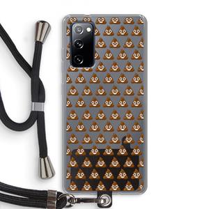 CaseCompany Poop emoji: Samsung Galaxy S20 FE / S20 FE 5G Transparant Hoesje met koord