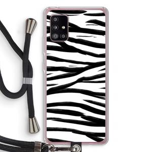 CaseCompany Zebra pattern: Samsung Galaxy A51 5G Transparant Hoesje met koord