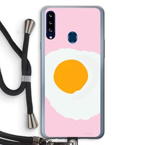 CaseCompany Sunny side up: Samsung Galaxy A20s Transparant Hoesje met koord