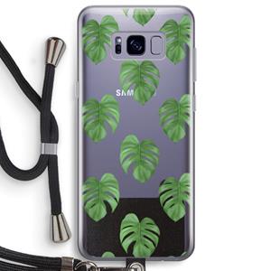 CaseCompany Monstera leaves: Samsung Galaxy S8 Plus Transparant Hoesje met koord
