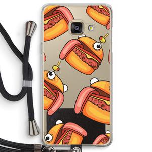 CaseCompany Hamburger: Samsung Galaxy A3 (2016) Transparant Hoesje met koord