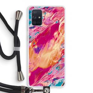 CaseCompany Pastel Echoes: Samsung Galaxy A71 Transparant Hoesje met koord